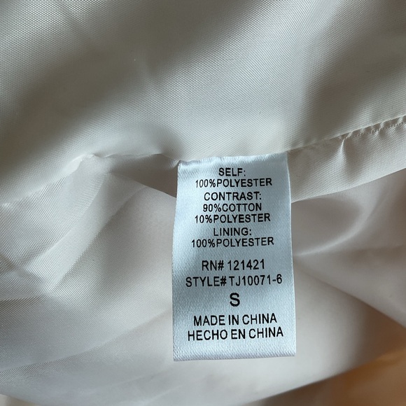 Cream, cotton and polyester soft winter jacket w blue jean accents SzS $45 NWT - Picture 8 of 10